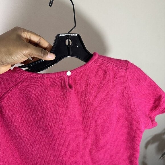 Gap Vintage LAMBSWOOL ANGORA Rabbit Hair Knit Sweater Top L Hot Pink Barbie - Picture 2 of 4